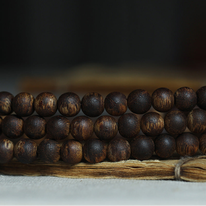 108 Perlen Holz Mala Armband Adlerholz Jade 999 Gold Frieden