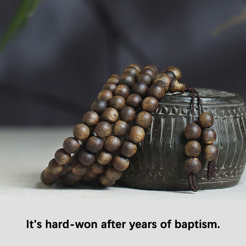 108 Mala-Perlen, Adlerholz-Armband für Gleichgewicht und Stärke