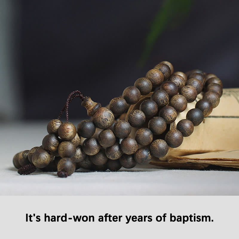 108 Mala-Perlen, Adlerholz-Armband für Gleichgewicht und Stärke