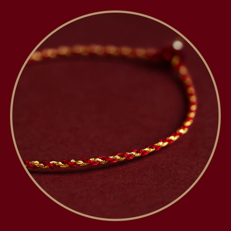 14K Gold Plated King Kong Knot Rope Bracelet for Spiritual Luck