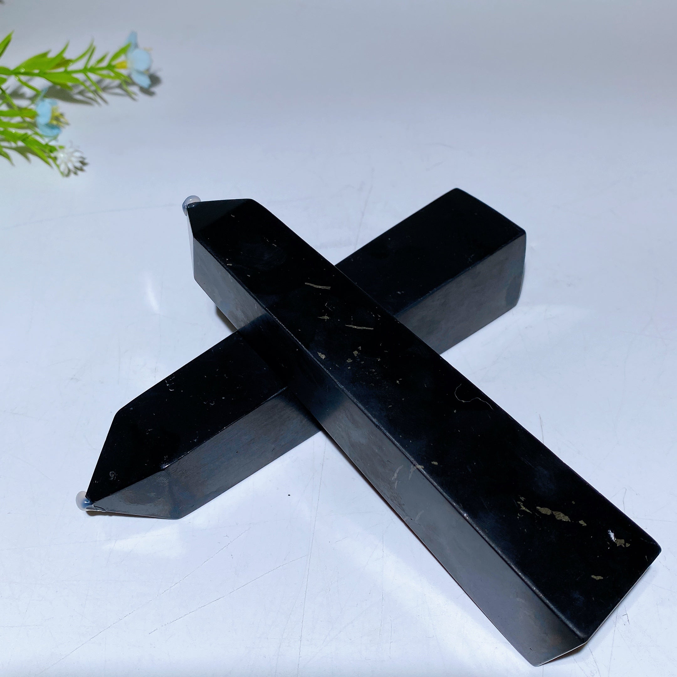 10cm and 15cm Schungite Crystal Healing Towers