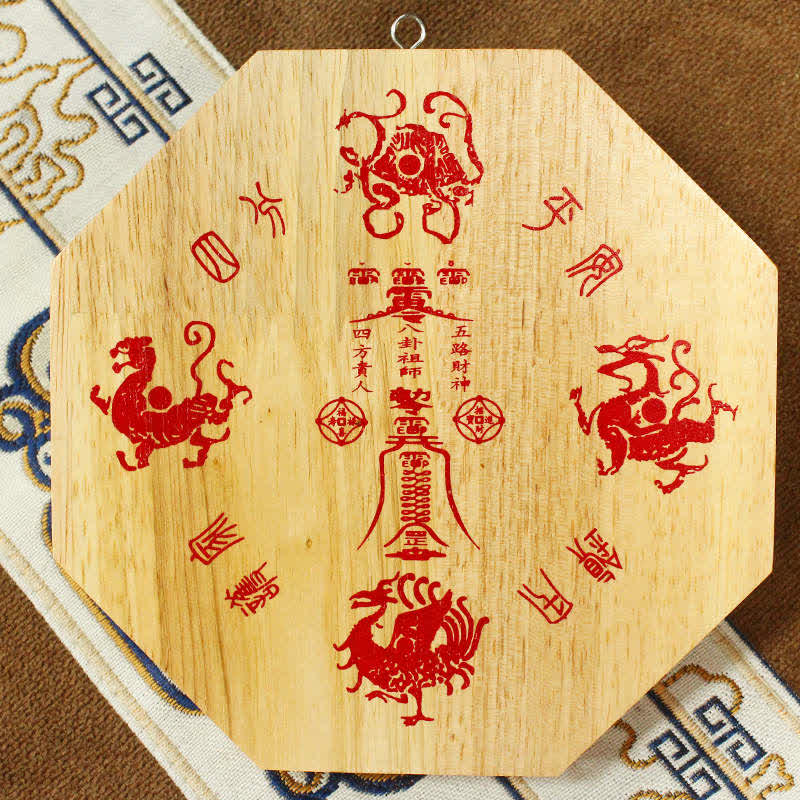 10 cm Pfirsichholz Feng Shui Bagua Kartenspiegel für Gleichgewicht