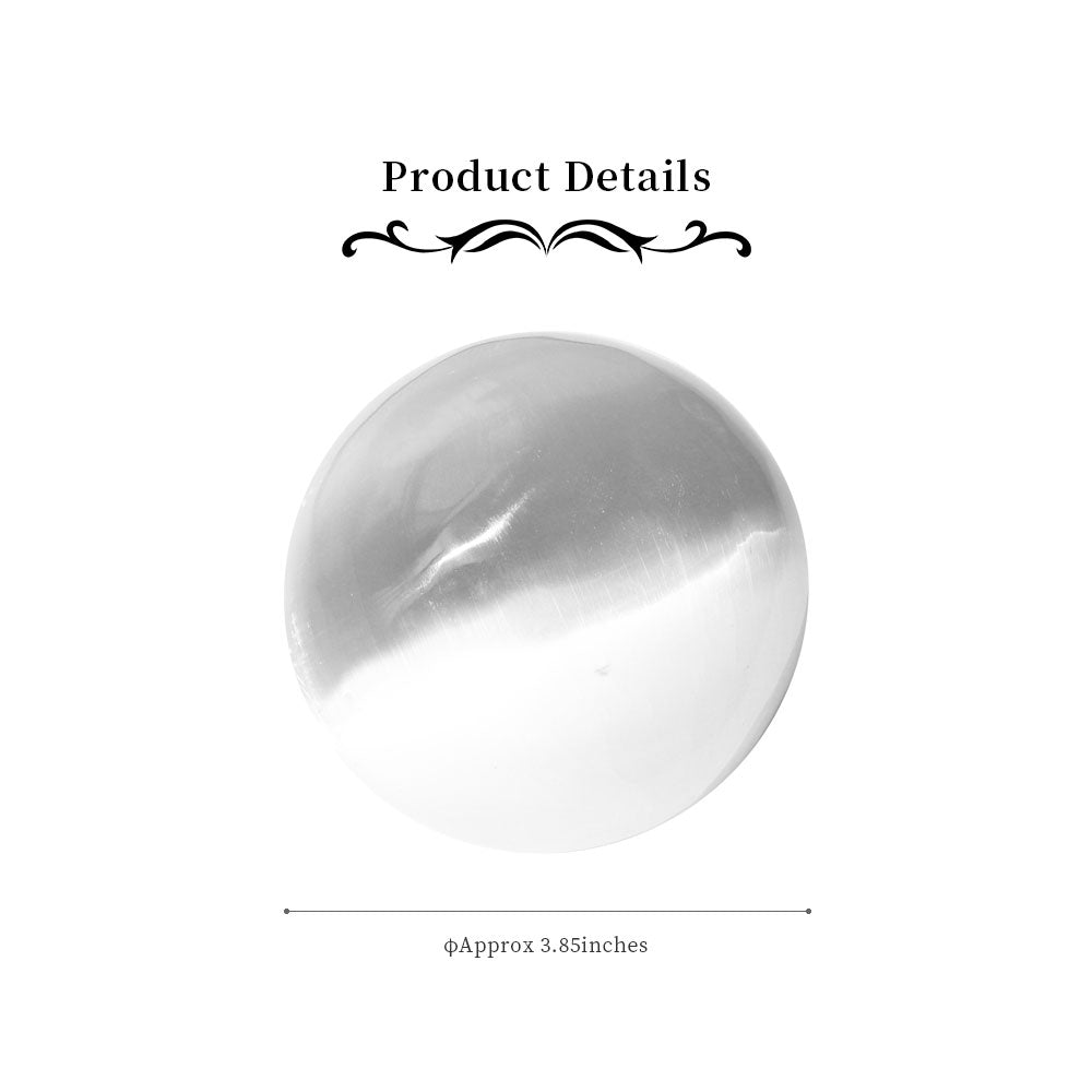 10cm Selenite White Sphere for Chakra Healing and Balance