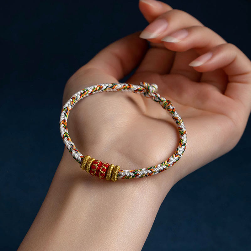 Handgefertigtes rotes Schnurarmband mit chinesischem Tierkreiszeichen für Glück und Stärke