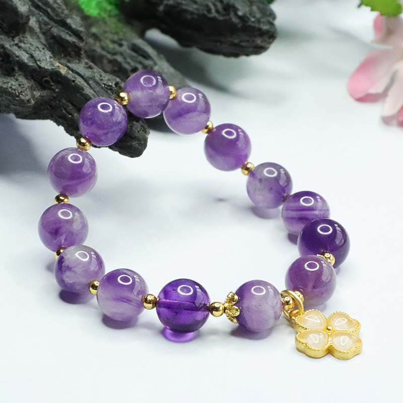 10 mm Amethyst-Charm-Armband „Inner Peace“