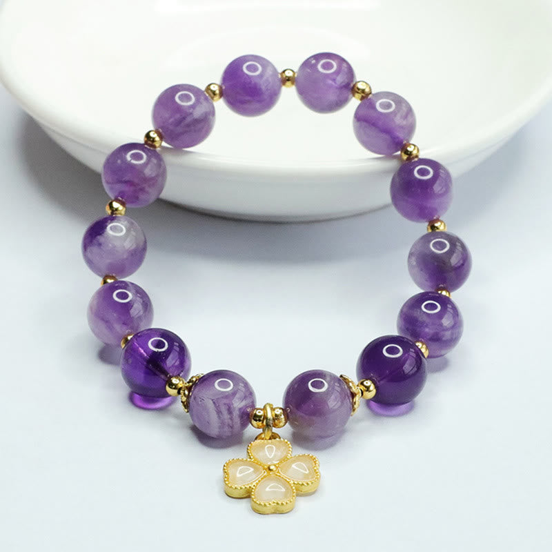 10 mm Amethyst-Charm-Armband „Inner Peace“