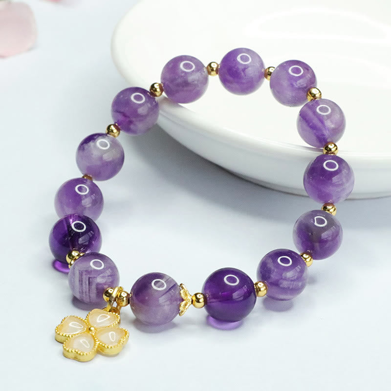 10 mm Amethyst-Charm-Armband „Inner Peace“