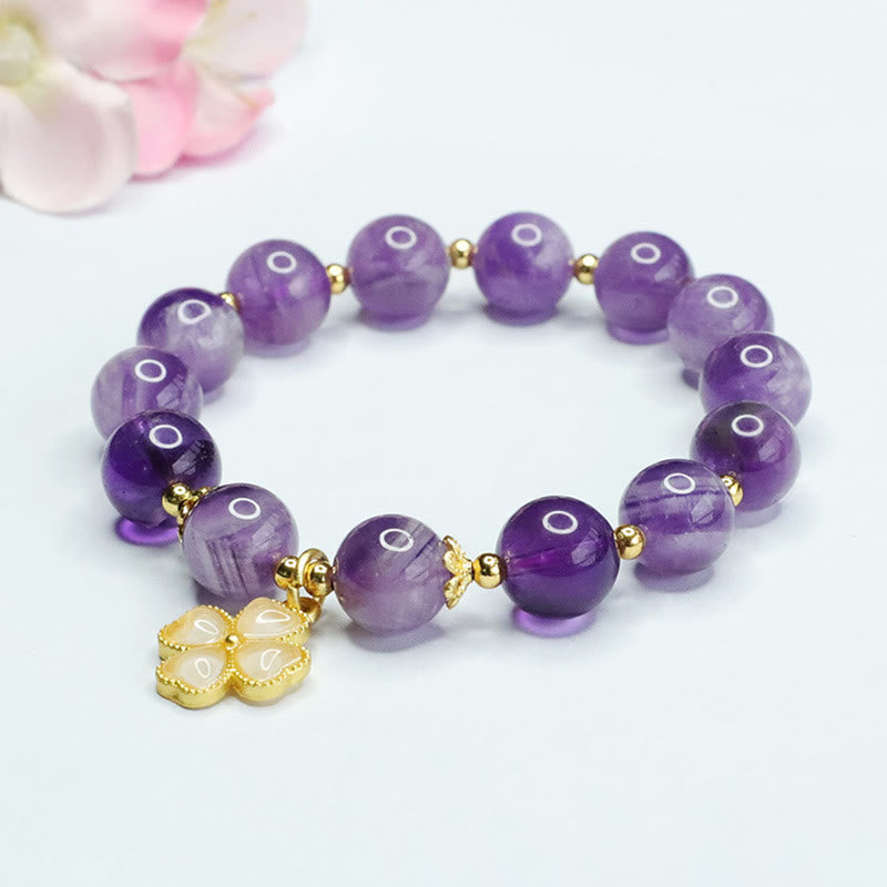 10 mm Amethyst-Charm-Armband „Inner Peace“