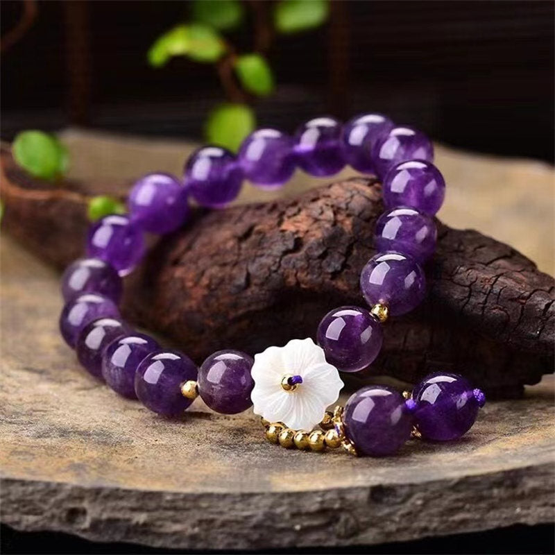 10 mm Amethyst-Armband zur spirituellen Heilung für inneren Frieden