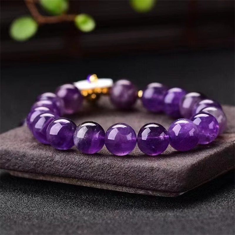 10 mm Amethyst-Armband zur spirituellen Heilung für inneren Frieden