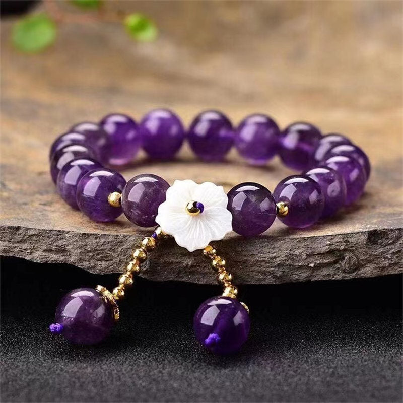 10 mm Amethyst-Armband zur spirituellen Heilung für inneren Frieden