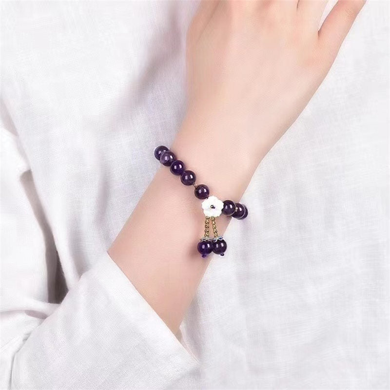 10 mm Amethyst-Armband zur spirituellen Heilung für inneren Frieden