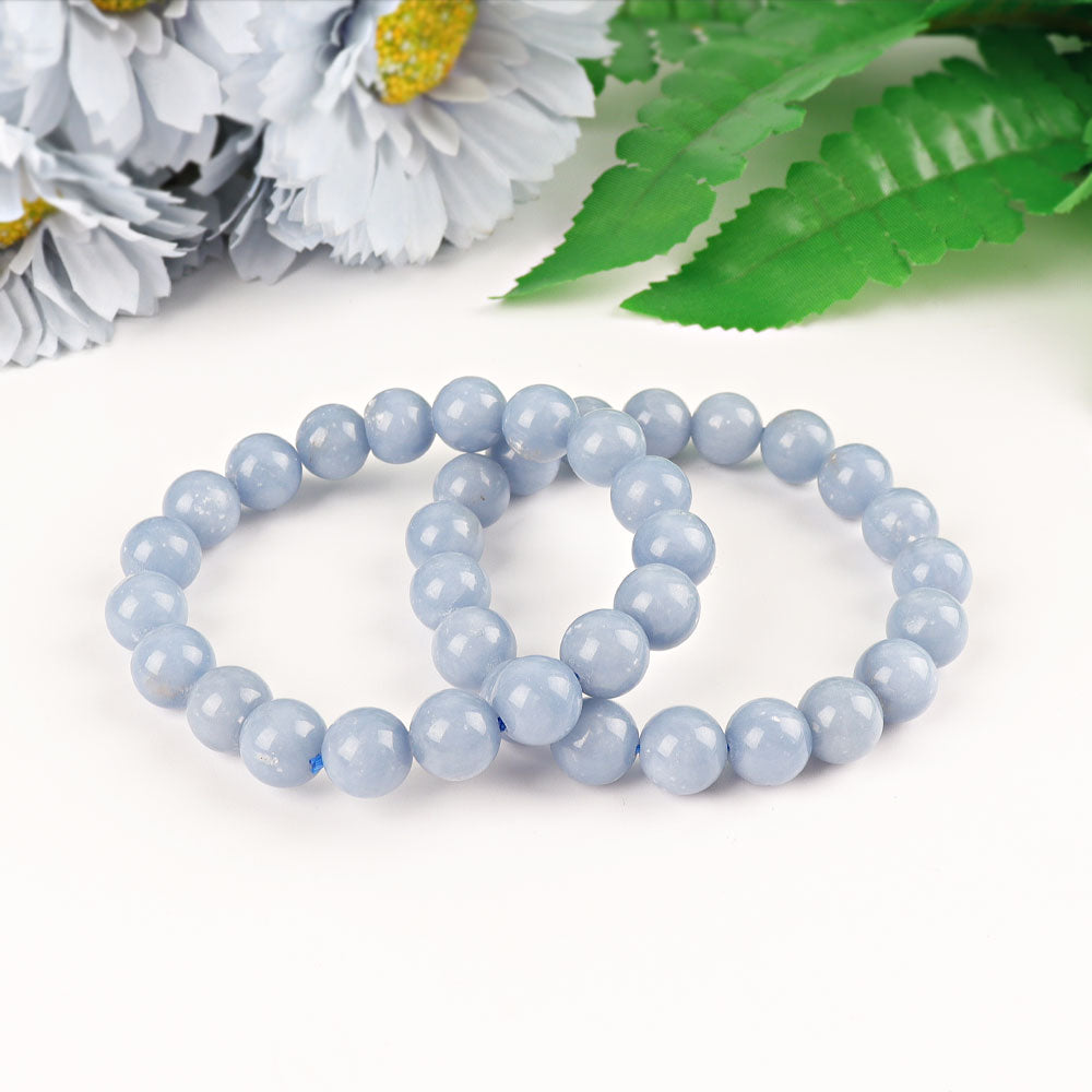 10mm Angelite Spiritual Bracelet for Healing