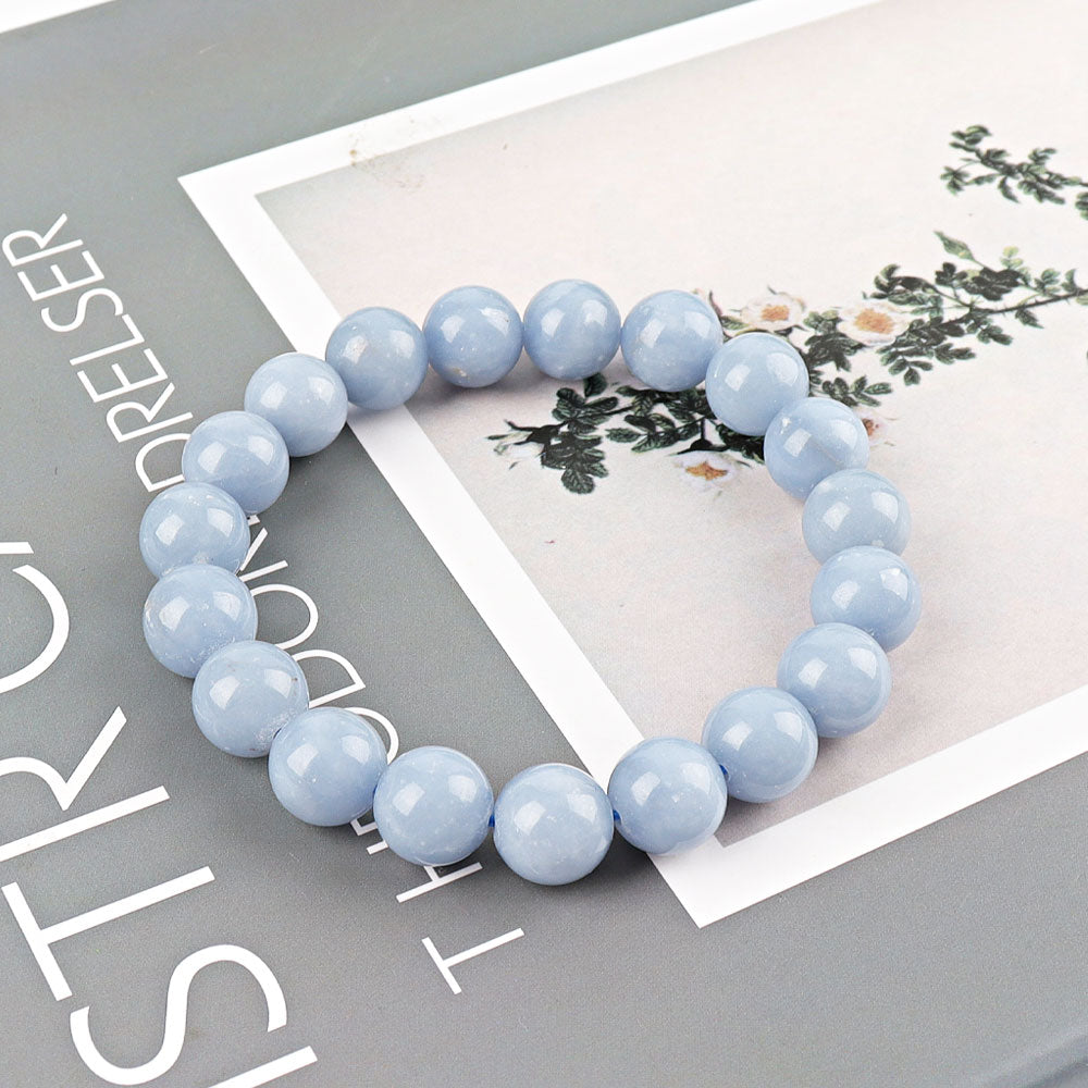 10mm Angelite Spiritual Bracelet for Healing