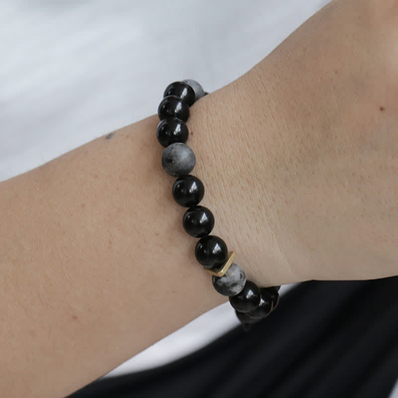 10 mm schwarzes Obsidian-Reinigungsarmband für Positivität