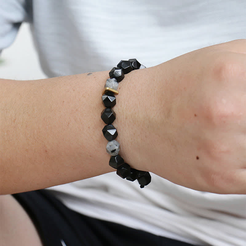 10 mm schwarzes Obsidian-Reinigungsarmband für Positivität