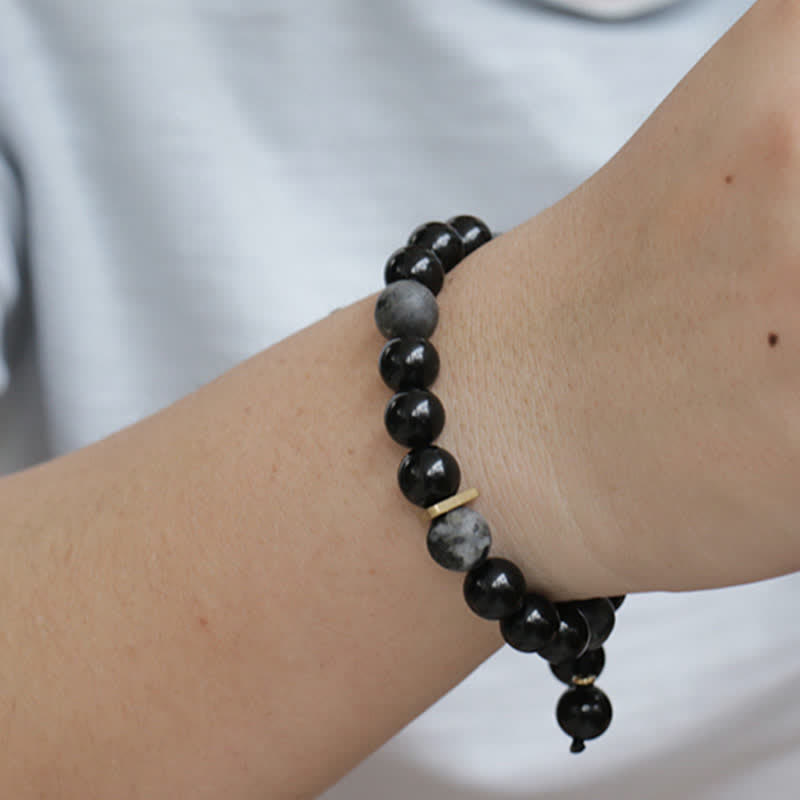 10 mm schwarzes Obsidian-Reinigungsarmband für Positivität