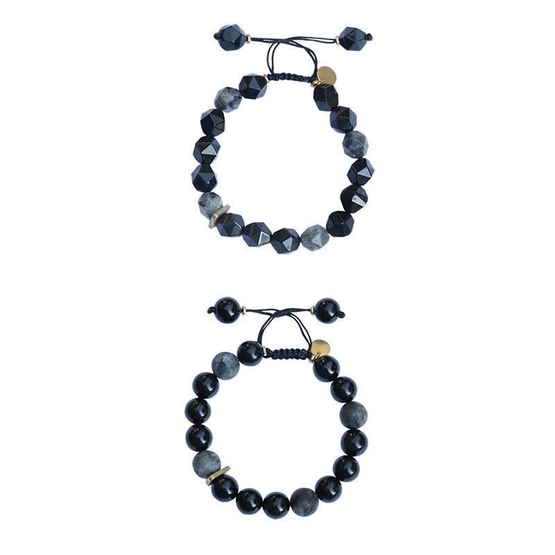 10 mm schwarzes Obsidian-Reinigungsarmband für Positivität