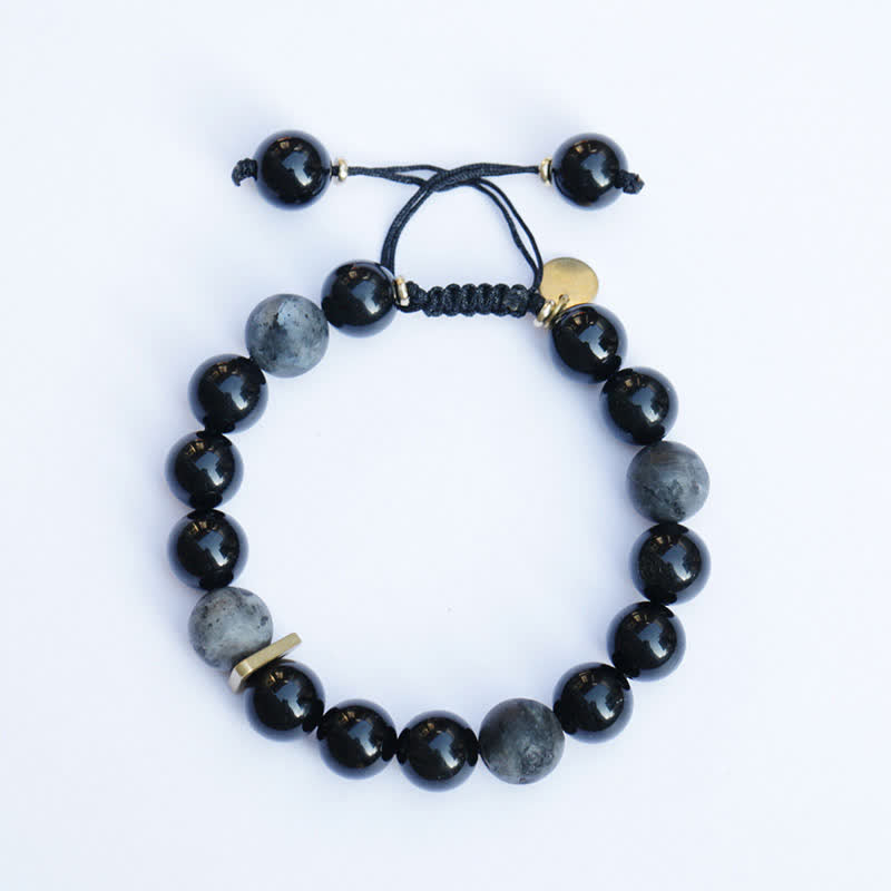 10 mm schwarzes Obsidian-Reinigungsarmband für Positivität