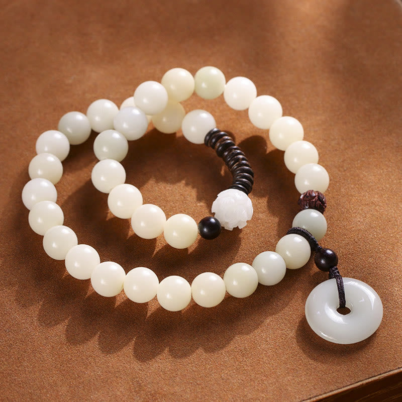 10 mm Bodhi-Samen-Lotusarmband aus grünem Sandelholz | Harmonie und Frieden