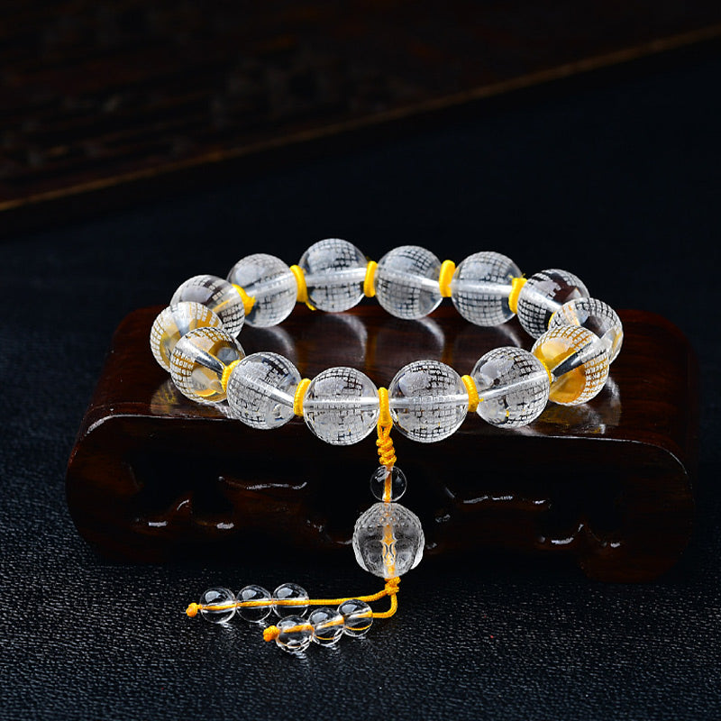 10 mm klares Quarzarmband für Meditation und Heilung