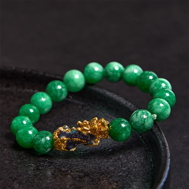 10 mm Cyan Jade PiXiu Schutzarmband