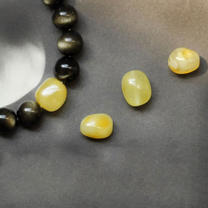 10 mm Goldglanz-Obsidian-Schutzarmband mit chinesischem Sternzeichen