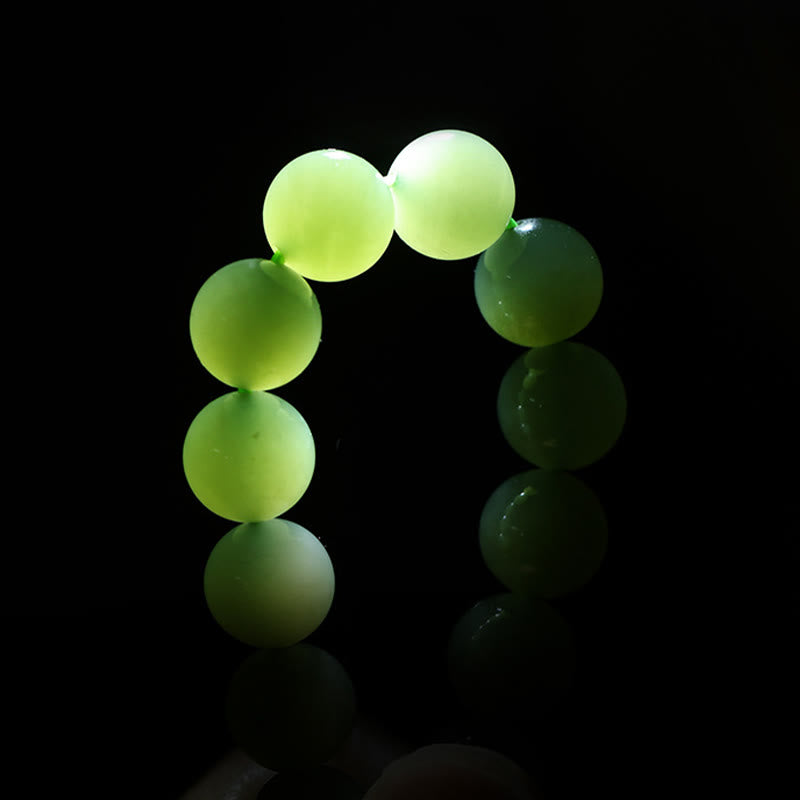 10 mm geflochtenes Glücksarmband aus Hetian-Jade für spirituelles Gleichgewicht