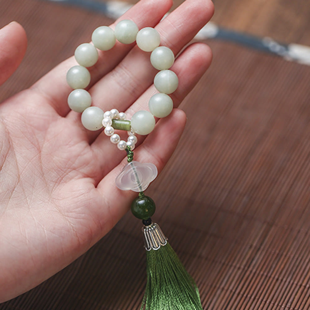 10 mm Jade-Wohlstands-Mala-Armband für Fülle