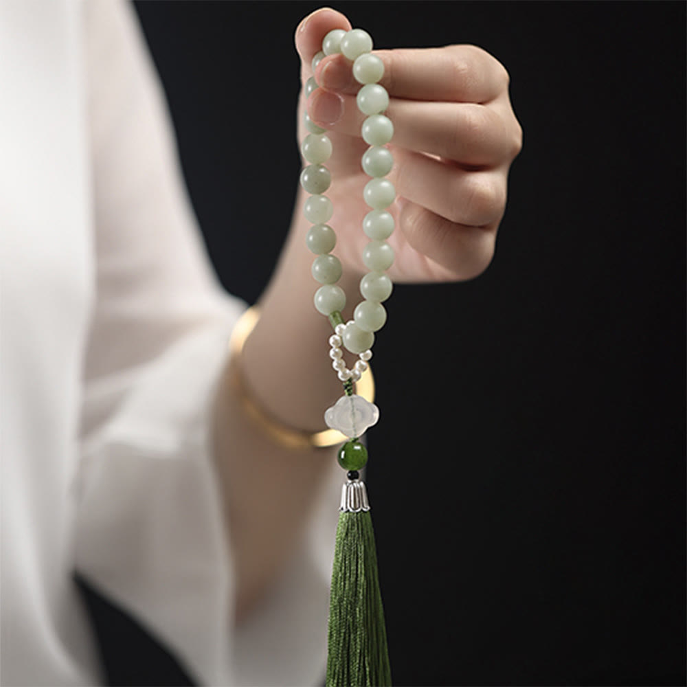 10 mm Jade-Wohlstands-Mala-Armband für Fülle