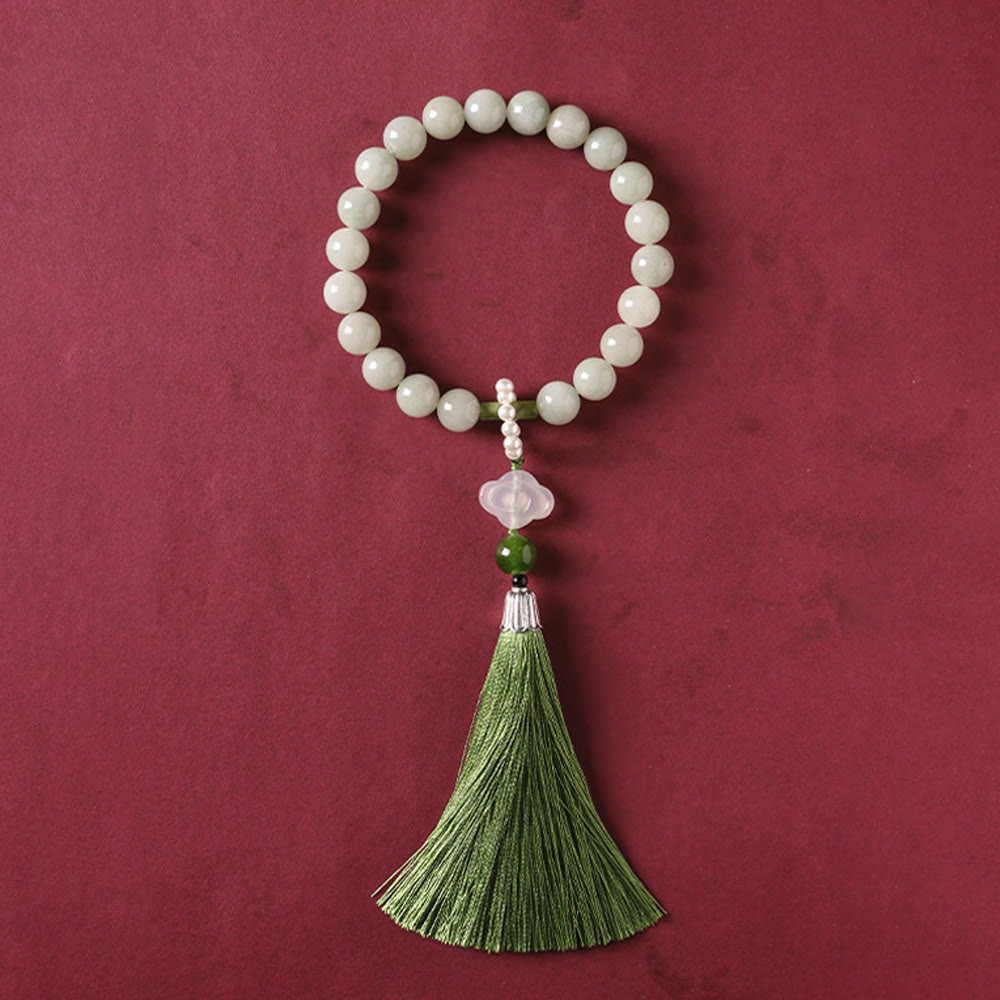 10 mm Jade-Wohlstands-Mala-Armband für Fülle