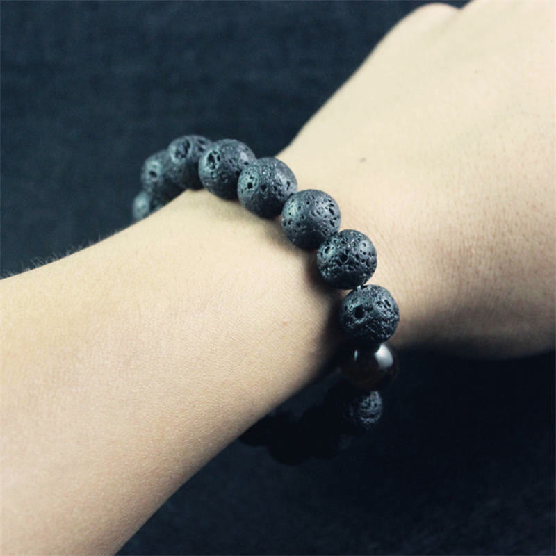 10 mm Lavastein Tigerauge Peace Healing Armband