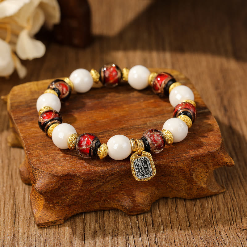 10 mm Liuli-Armband aus Glas, Weihrauch, Asche und Porzellan, spiritueller Schutz