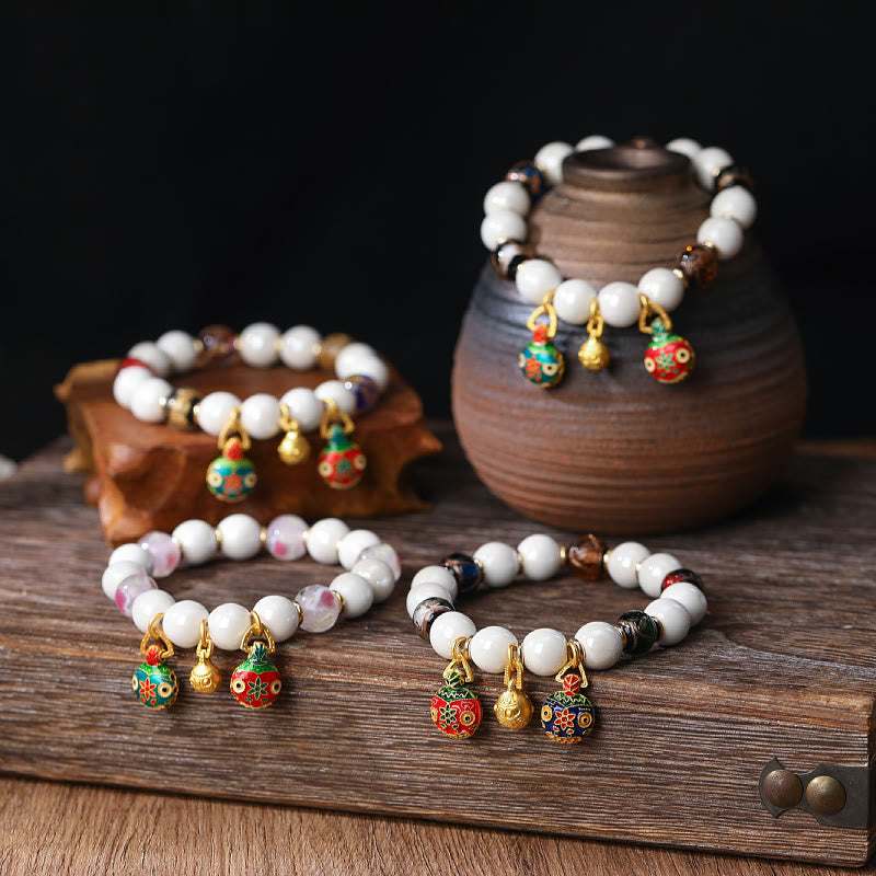 10 mm Liuli-Glas-Charm-Armband mit spirituellem Charme für Wohlstand