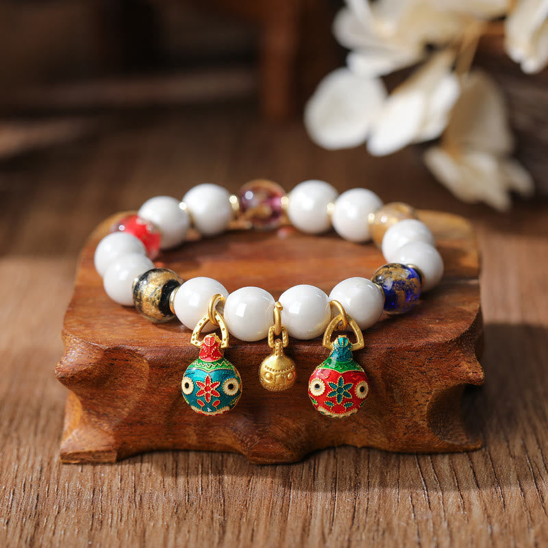 10 mm Liuli-Glas-Charm-Armband mit spirituellem Charme für Wohlstand