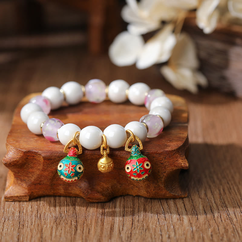 10 mm Liuli-Glas-Charm-Armband mit spirituellem Charme für Wohlstand