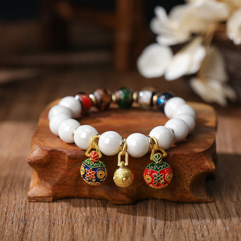 10 mm Liuli-Glas-Charm-Armband mit spirituellem Charme für Wohlstand