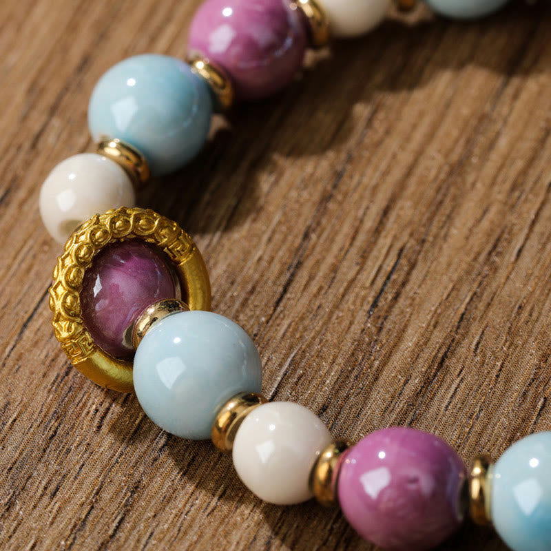 10 mm Liuli-Glas-Armband zum Schutz spirituellen Reichtums