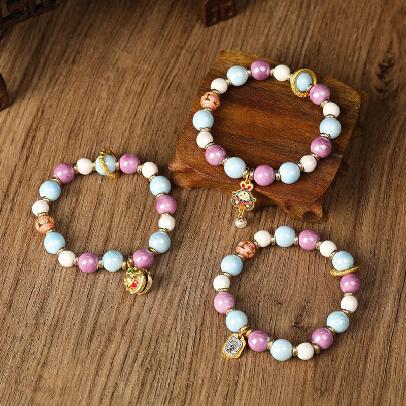 10 mm Liuli-Glas-Armband zum Schutz spirituellen Reichtums