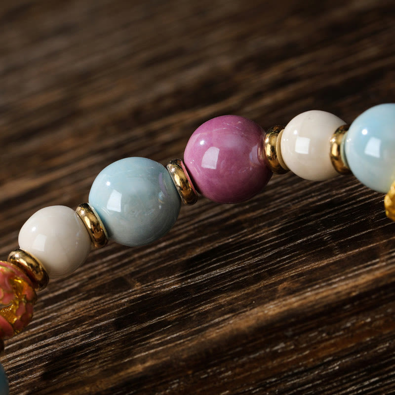 10 mm Liuli-Glas-Armband zum Schutz spirituellen Reichtums