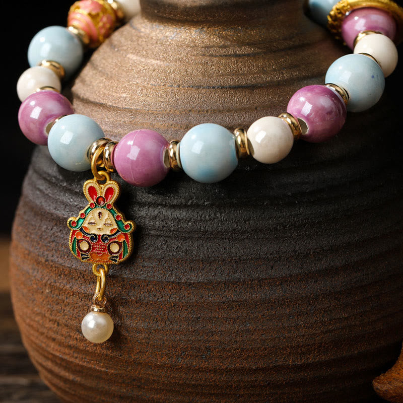 10 mm Liuli-Glas-Armband zum Schutz spirituellen Reichtums