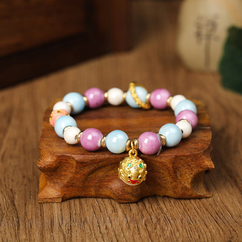 10 mm Liuli-Glas-Armband zum Schutz spirituellen Reichtums