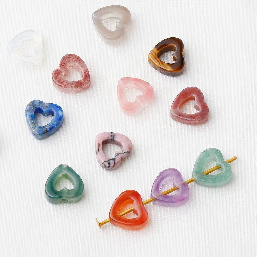 10mm Mixed Crystal Heart & Square Beads for Spiritual Jewelry