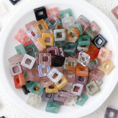 10 mm gemischte Kristallperlen in Herz- und Quadratform für spirituellen Schmuck