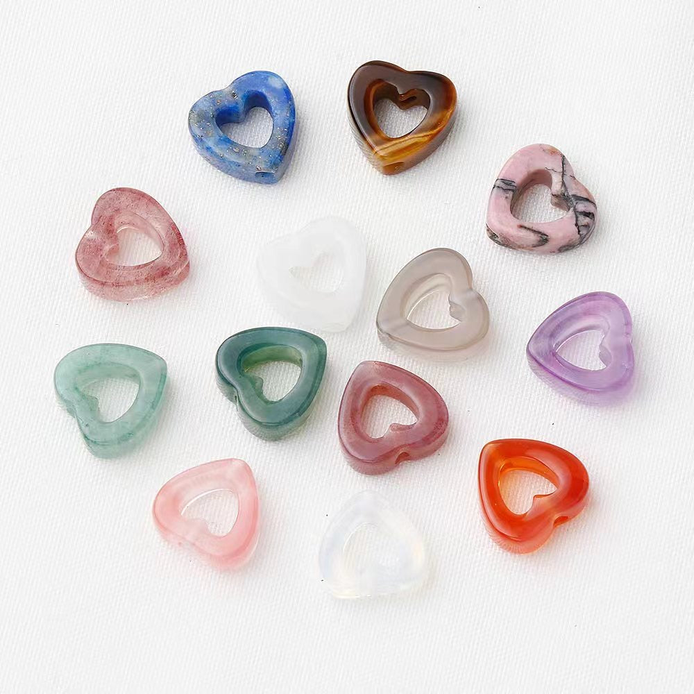 10mm Mixed Crystal Heart & Square Beads for Spiritual Jewelry
