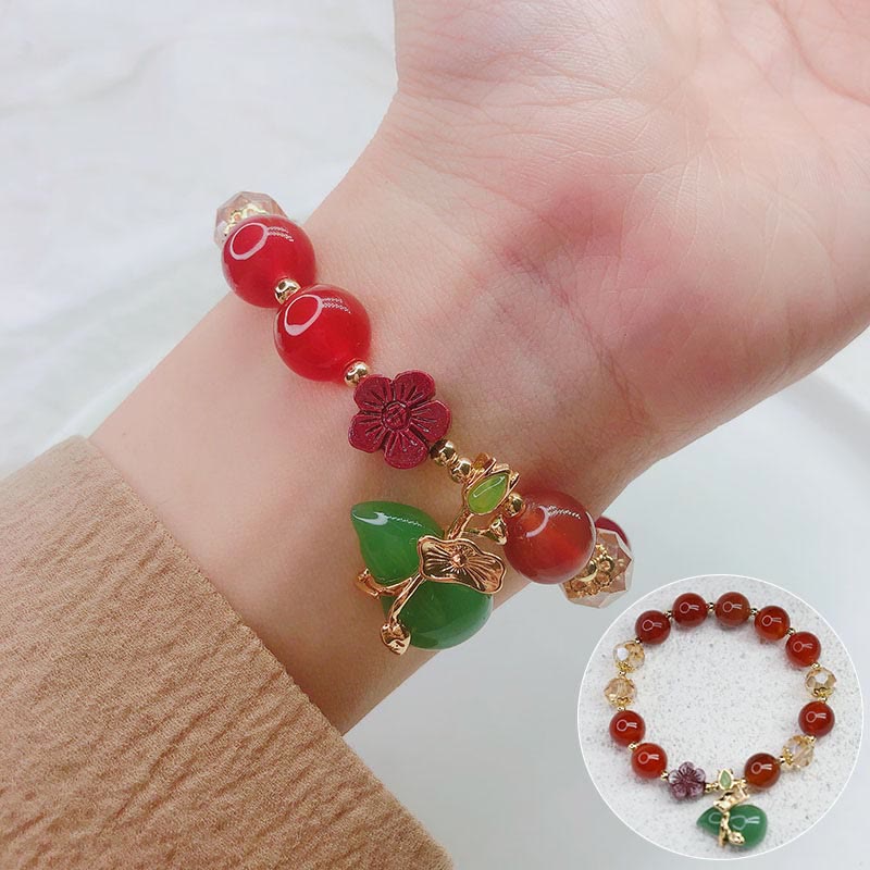10 mm natürliches rotes und grünes Achat-Vertrauensarmband