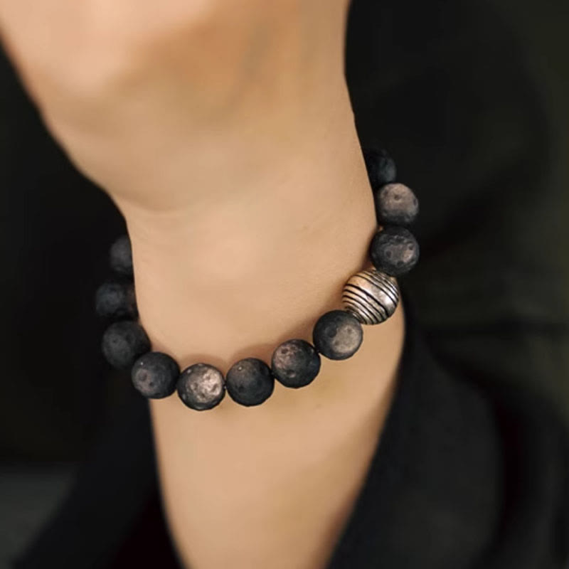 10 mm Schutzarmband aus natürlichem, silberglänzendem Obsidian