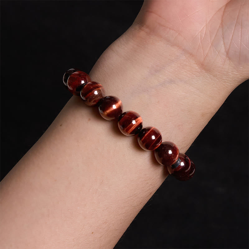 10 mm rotes Tigerauge-Heilarmband für Mut