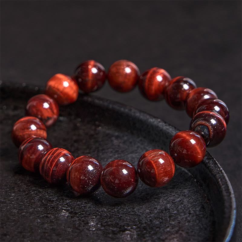 10 mm rotes Tigerauge-Heilarmband für Mut
