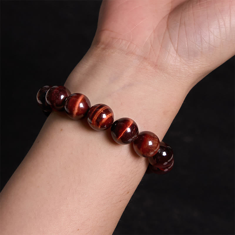 10 mm rotes Tigerauge-Heilarmband für Mut
